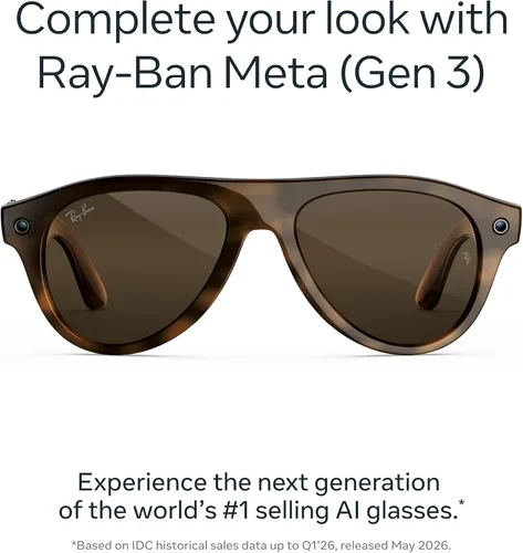 Vista 2 de Meta Ray-Ban (Gen 3) Aviator Habana / Marrón