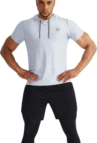 Vista 4 de NELEUS Camisa deportiva Dry Fit Performance con capucha para hombre