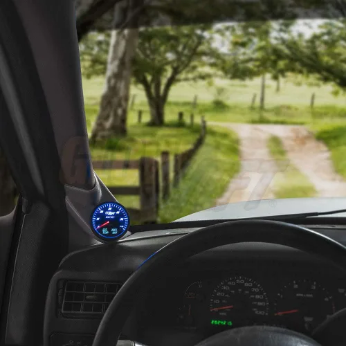 Vista 2 de GlowShift Paquete de medidor diésel 3 en 1 compatible con Ford Super Duty F-250 F-350 7.3L Power Stroke 1999-2002 – Esfera negra de 2.362 in 1500 F