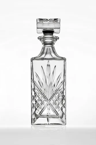 Vista 4 de Decantador de whisky de cristal, sin plomo, regalo para hombres, licor de bourbon escocés, corte irlandés, 25.4 fl oz