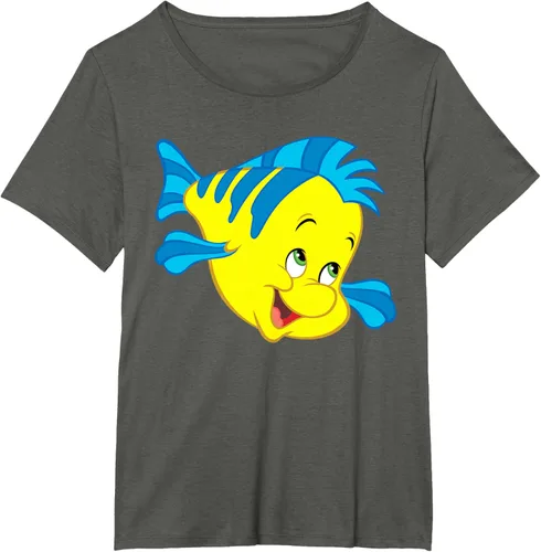 Vista 97 de Disney Camiseta de disfraz de cara grande de la Sirenita Flounder Sidekick