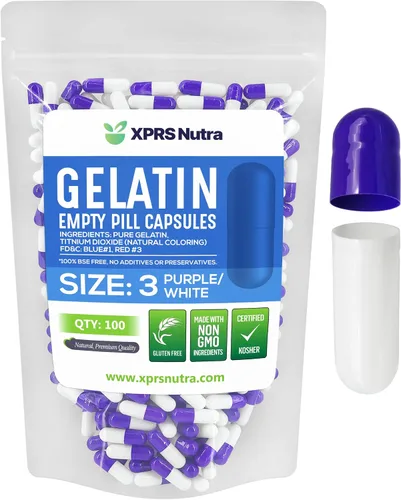 Vista 15 de XPRS Nutra Cápsulas vacías tamaño 3 – 1000 cápsulas vacías de gelatina – Pastillas de relleno de cápsulas de bricolaje – Tapa de gel de píldora