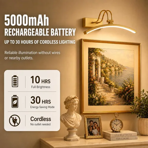 Vista 3 de PAIHOME - Luces de imagen doradas de 16 pulgadas para decoración de pared Dorado
