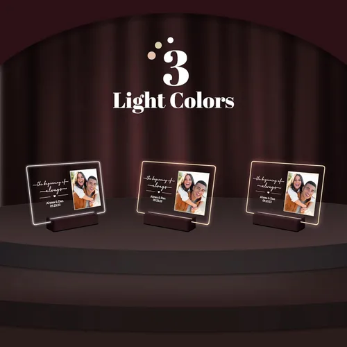 Vista 6 de Marcos de fotos personalizados con foto, placa de fotos personalizada con luz nocturna para ella, él, novia, novio, regalos de boda para esposa