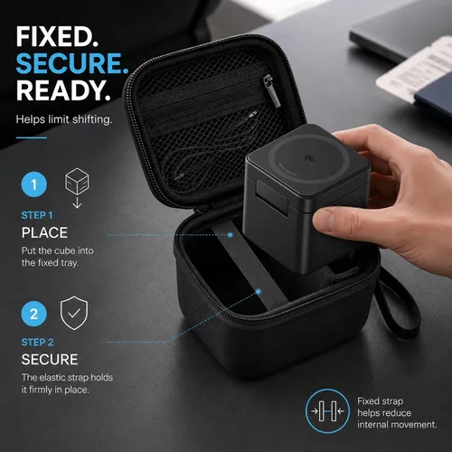 Vista 2 de PAIYULE EVA Hard Case for Anker 3-in-1 Cube Charging Station Negro