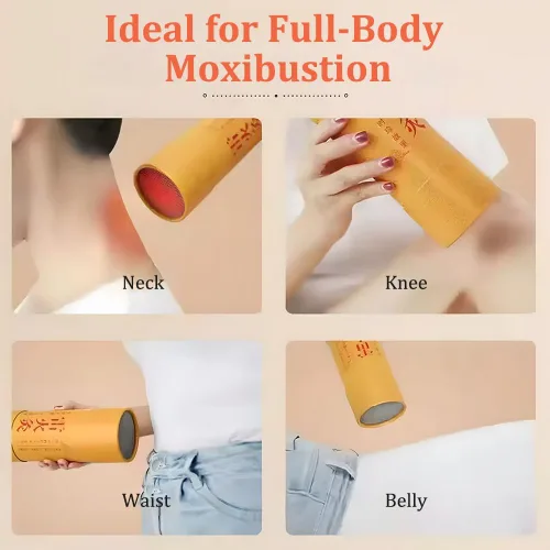 Vista 7 de Akway Moxa Sticks - Artemisa de 3 años para terapia de moxibustión, 2.0 in de diámetro, diseño de mano para un fácil uso en casa (artemisa 100% pura)