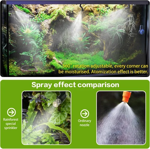 Vista 9 de Mister inteligente para reptiles, humidificadores de reptiles, sistema de nebulización automático con temporizador, humidificador de terrarios