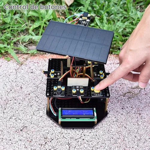 Vista 6 de KEYESTUDIO Kit electrónico de seguimiento solar DIY para Arduino, carga de teléfono inteligente, sensor de temperatura y humedad, sensor de luz