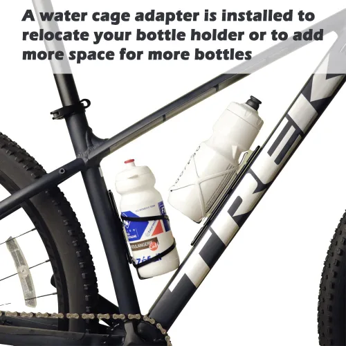 Vista 4 de Adaptador de jaula para botella de bicicleta, soporte para botella de agua para bicicleta, soporte de jaula de posición alta, adecuado para viajes