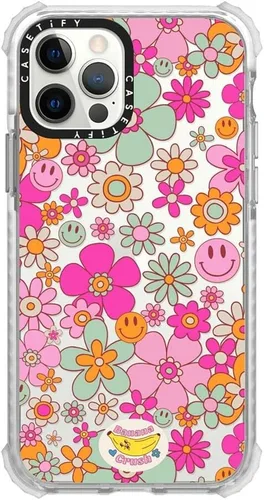 Vista 6 de Funda CASETiFY Ultra Impact para iPhone 12 / iPhone 12 Pro - Ditsy Daisies - Blanco - Transparente Frost