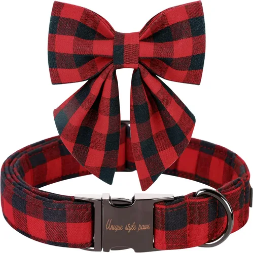 Vista 21 de Unique style paws - Collar para perros con corbatín, collar ajustable para perros y gatos, pequeño, mediano y grande