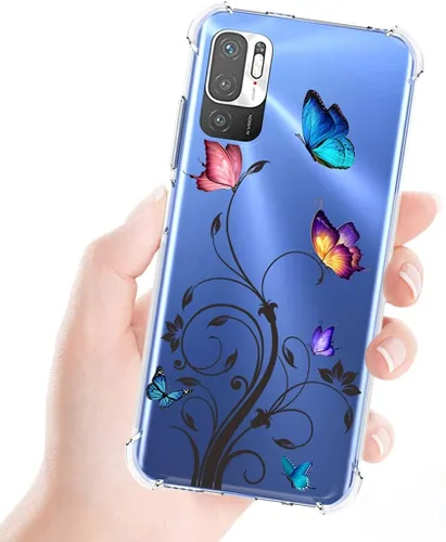 Vista 6 de Funda de teléfono para Redmi Note 10 5G/Poco M3 Pro/Redmi Note 10T 5G M2103K19G Funda para niñas y mujeres, funda protectora transparente de TPU