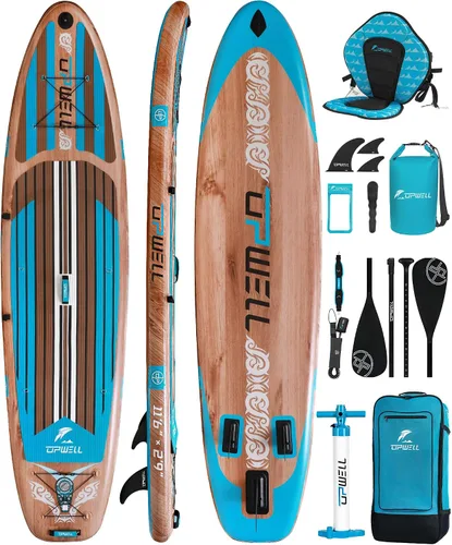 Vista 13 de UPWELL 11’6”/11'2”/11'/10'8”/10'6”/10'2” Inflatable Stand Up Paddle Board with sup Accessories Including Backpack, Repairing Kits, Non-Slip Deck