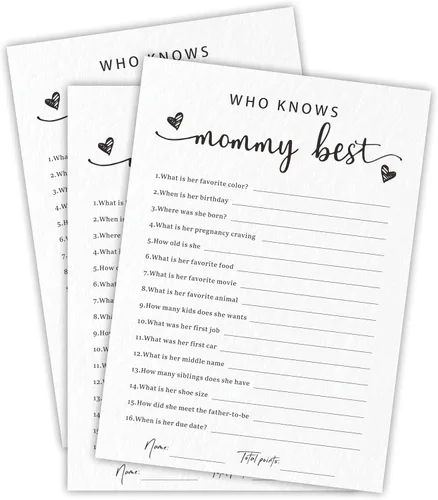 Vista 10 de Juego de cartas minimalistas para baby shower, consejos para nuevos padres, fiesta de revelación de género, juego de 30 -A01