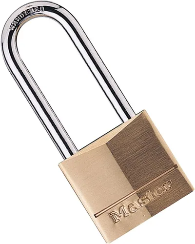 Vista 10 de Master Lock Candado, cerradura de latón macizo, 1-9/16 pulgadas de ancho, 140QLH (paquete de 4 llaves similares)