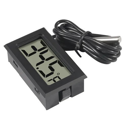 Vista 5 de Termómetro digital LCD de 4 piezas, temperatura Fahrenheit, termómetro digital LCD para nevera, cable de 3.3 ft con sonda para nevera, congelador