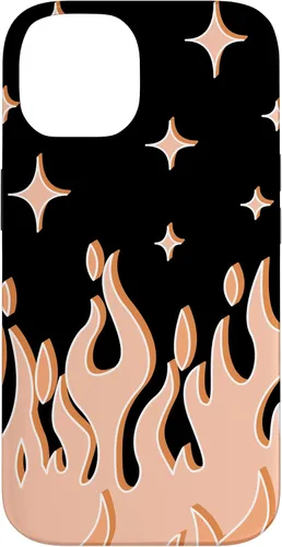 Vista 4 de Funda Gótica Pastel para iPhone 16 con diseño de llama naranja