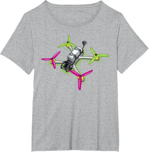 Vista 69 de Freestyle FPV Racing Drone Pilot Acro Quadcopter - Camiseta de sandía, Negro, S