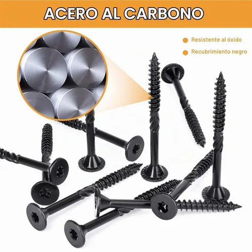 Vista 3 de VIGRUE Tornillos para cubierta, tornillos para madera - Tornillos Star Drive para cubiertas de madera para madera, tronco, paisajismo, resistentes a