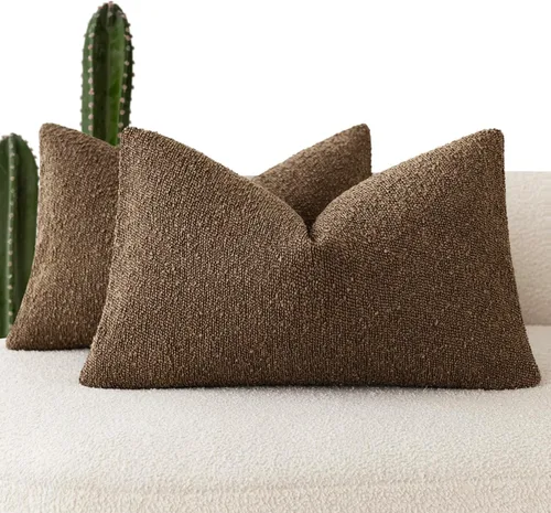 Vista 69 de Foindtower - Juego de 2 fundas decorativas de textura de bucle, fundas de almohada acentuadas, fundas de cojín sólidas, neutrales, para sofá, silla
