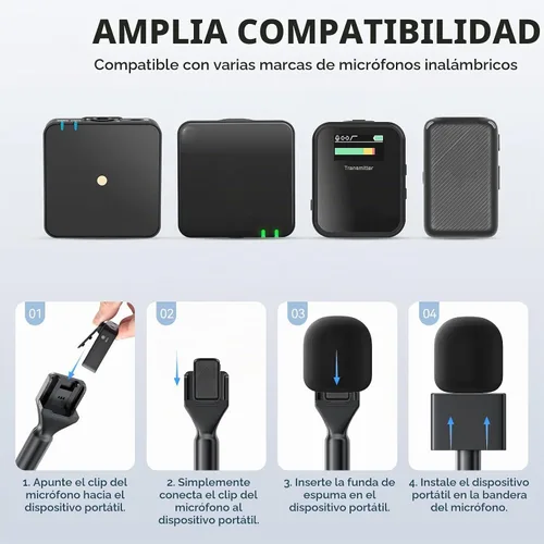 Vista 3 de MELONARE Soporte de micrófono de mano para micrófonos Lavalier inalámbricos
