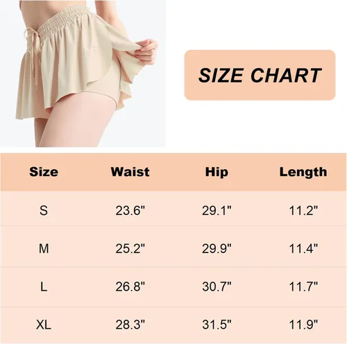 Vista 6 de Faldas de tenis atléticas 2 en 1 para mujer, falda pantalón con volantes, para golf, correr, entrenamiento, pantalones cortos deportivos activos