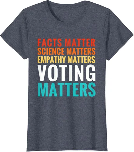 Vista 42 de Facts Matter Science Matters Voting Matters - Camiseta demócrata liberal, Negro, S
