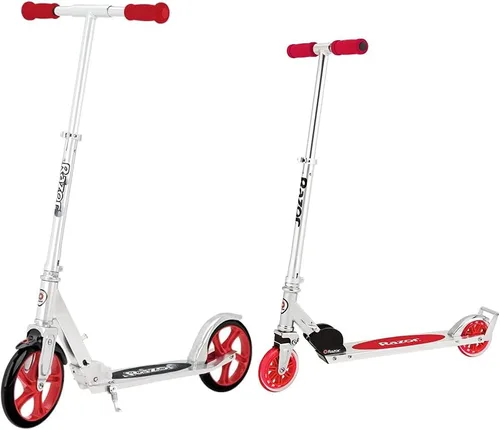 Vista 8 de Razor Patinete A5 Lux Kick para niños de 8 años en adelante, ruedas de uretano de 8 pulgadas, acabado anodizado con colores y gráficos llamativos