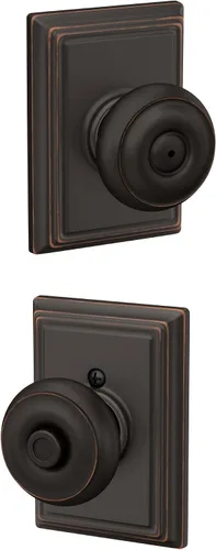 Vista 29 de SCHLAGE F10 GEO 716 Pomo de Puerta Georgiano, Cerradura de Paso para Pasillo y Armario, Bronce Envejecido (Paquete de 4)