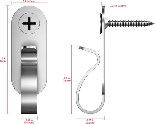 Vista 3 de Lewufe Ganchos de cadena de luces, clips de luces de acero inoxidable, ganchos de tornillo para exteriores para fiesta de Navidad, alambre de fácil