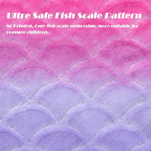 Vista 5 de VHOME Manta de Sirena para Niños - Cálida Manta para Sala de Estar y Sofá, Mantas Abraciciosas para Niños, Regalo de Cumpleaños