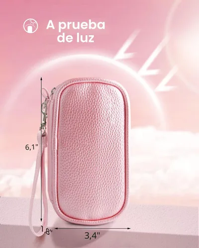 Vista 6 de AMOOS Lindo organizador de pastillas 2 veces al día, pastillero de cuero PU para mujer, pastillero semanal portátil para bolso con bolsa