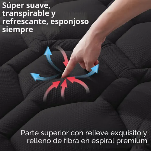 Vista 4 de ELVEN HOME Protector de Colchón Tamaño Twin Impermeable, Cubrecolchón Twin con Pillow Top Refrescante para Cama Individual, Funda Protectora