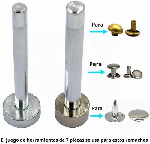 Vista 4 de DGOL 7 piezas de remaches abovedados de metal fijación, herramienta de ajuste de remaches de espiga Setter