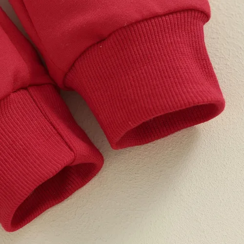 Vista 5 de Muasaaluxi Traje de Navidad para bebé recién nacido, con estampado de árbol de Navidadletras, pantalones deportivos, 2 piezas, trajes de otoño 0-3T