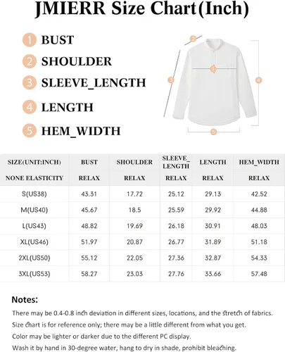 Vista 6 de JMIERR Camisa Henley de algodón y lino para hombre, estilo casual, hippie, de manga larga, con bolsillo