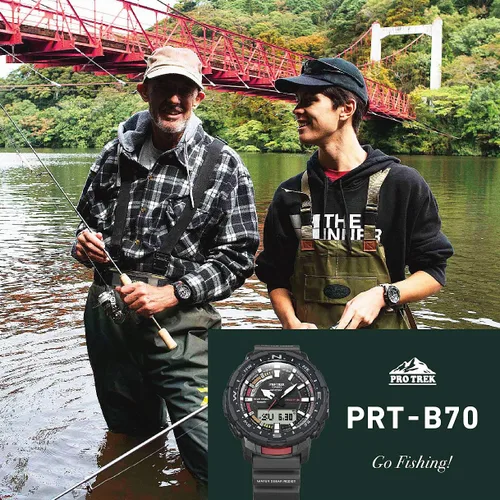 Vista 2 de Casio Pro Trek Bluetooth Connected Angler Line - Reloj deportivo con correa de resina para hombre