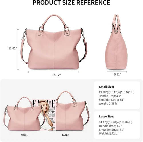 Vista 4 de Bolso Kattee para mujer de cuero suave, bolso cruzado superior y bolsos de mano