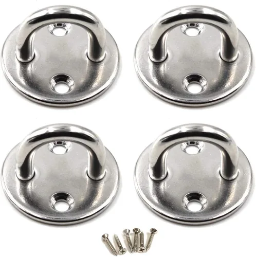 Vista 8 de Flomore M5 - Gancho de techo para placa de ojo de acero inoxidable 304, resistente para colgar (paquete de 6, tornillos incluidos)