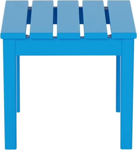 Vista 4 de WestinTrends Ashore - Mesa auxiliar Adirondack moderna para patio al aire libre, color azul pacífico Pacific Blue