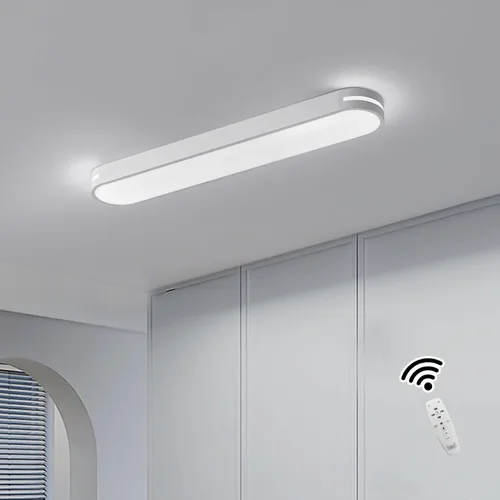 Vista 15 de Lámpara de techo lineal de 23.6 pulgadas, LED moderna de 40 W, lámpara de techo simple negra, iluminación de techo de perfil bajo para dormitorio