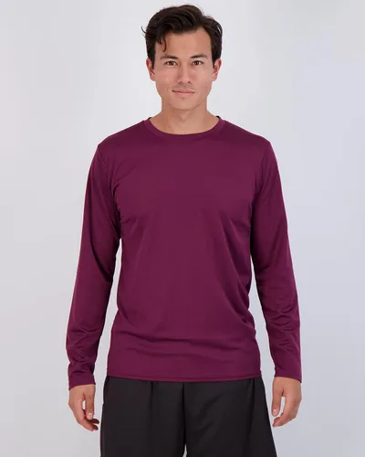 Vista 2 de Real Essentials Paquete de 3 y 5 Camiseta de manga larga atlética de secado rápido para hombre UPF SPF UV Sun (disponible en tallas grandes y altas)