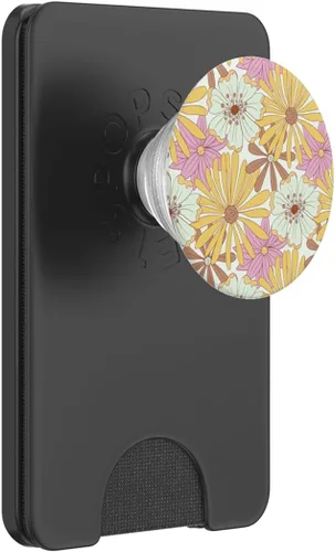 Vista 7 de PopSockets PopSockets Swappable PopGrip Vintage Wild Flower Hippie 60s 70s Estética Amarillo Rosa