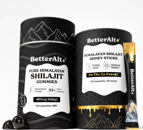 Vista 10 de Better Alt Shilajit - Cápsulas de resina de 1.06 oz y musgo marino Energy Duo, grado dorado Shilajit para hombres y mujeres con alta potencia