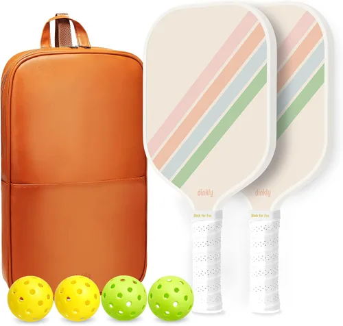 Vista 17 de Juego de 2/4 palas de pickleball - Raqueta de pickleball de grafito/fibra de vidrio aprobada por USAPA, 2 raquetas de pickleball, 4 pelotas y 1
