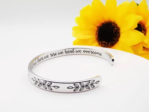 Vista 150 de Pulseras inspiradoras para mujer, joyería de acero inoxidable, con refranes, pulsera motivacional con mensaje oculto, pulseras grabadas para mejor