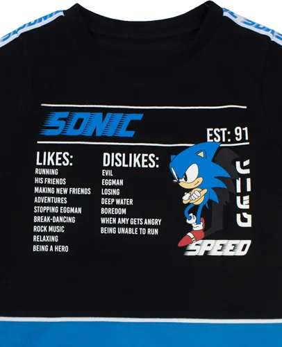 Vista 5 de Sonic The Hedgehog Camiseta de manga corta negra para niños