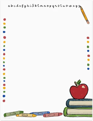 Vista 9 de Mint Teacher - Membrete de manzana, 50 hojas, 8.5 x 11 pulgadas, diseño moderno y colorido para el aula, papel de regreso a la escuela, papelería
