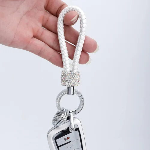 Vista 4 de Bling Bling Bling - Llavero de cristal de lujo para señoras y mujeres, llavero con correa