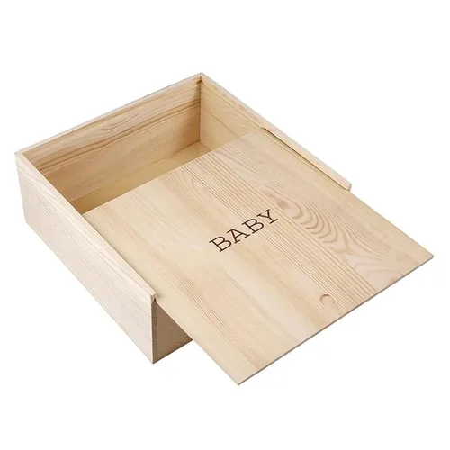 Vista 2 de Stephan Baby Caja de recuerdos de pino natural, bebé